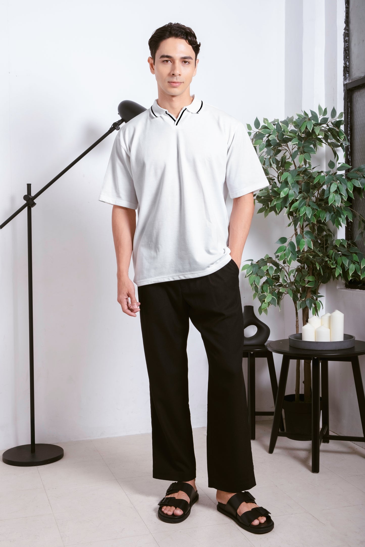 Oxford Knit Polo Shirt - White
