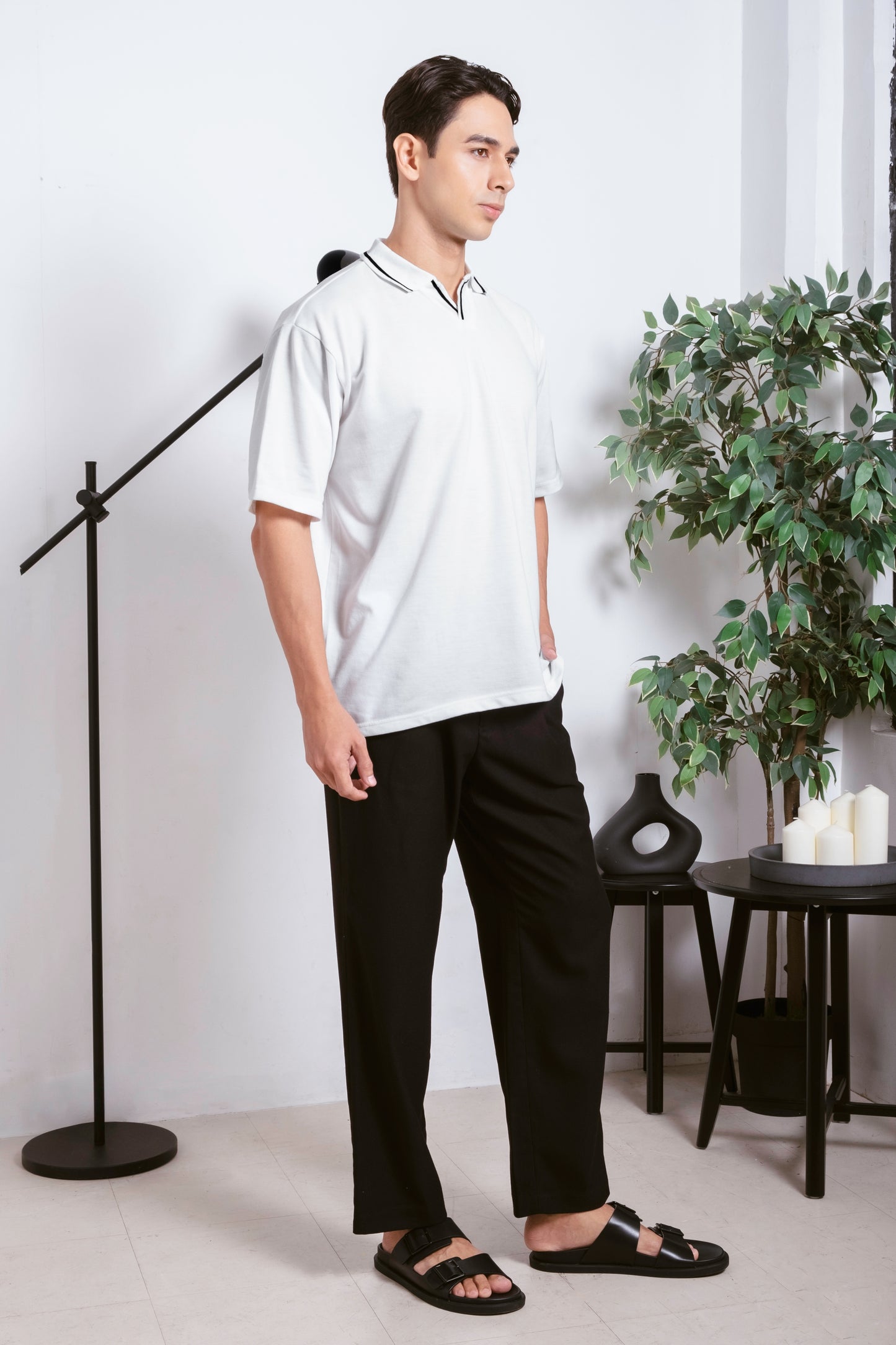 Oxford Knit Polo Shirt - White