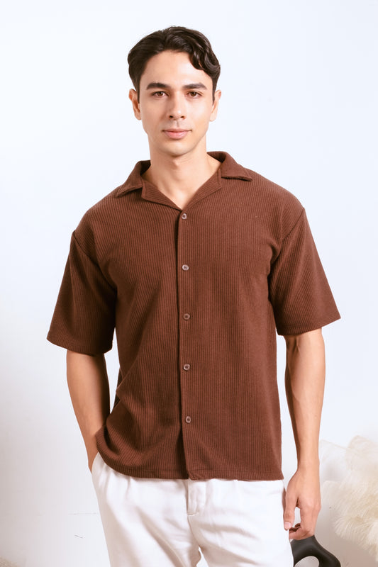 Knitted Shirt - Cedar Brown