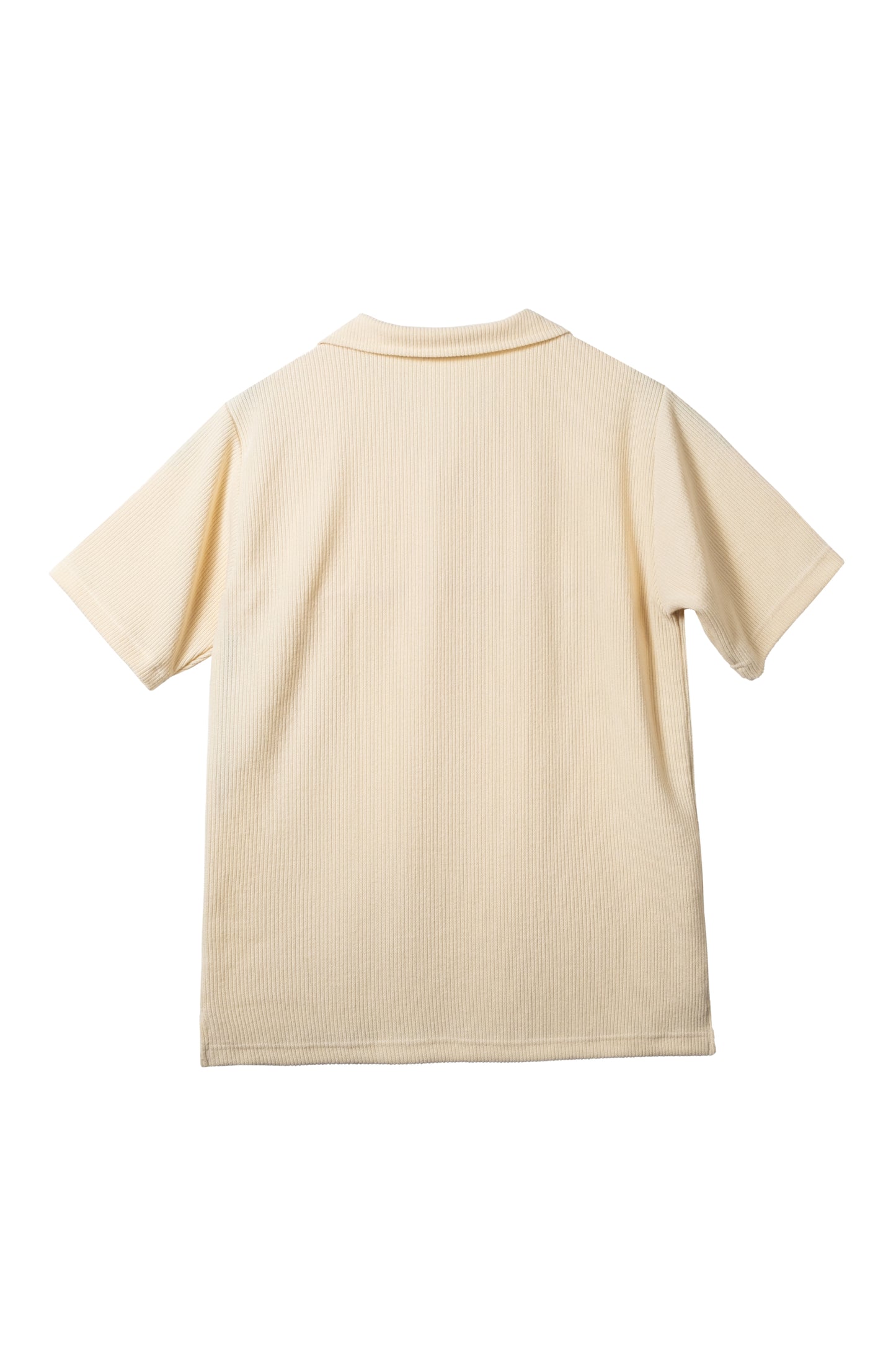 Knitted Open Collar Polo Shirt - Tuscan Cream