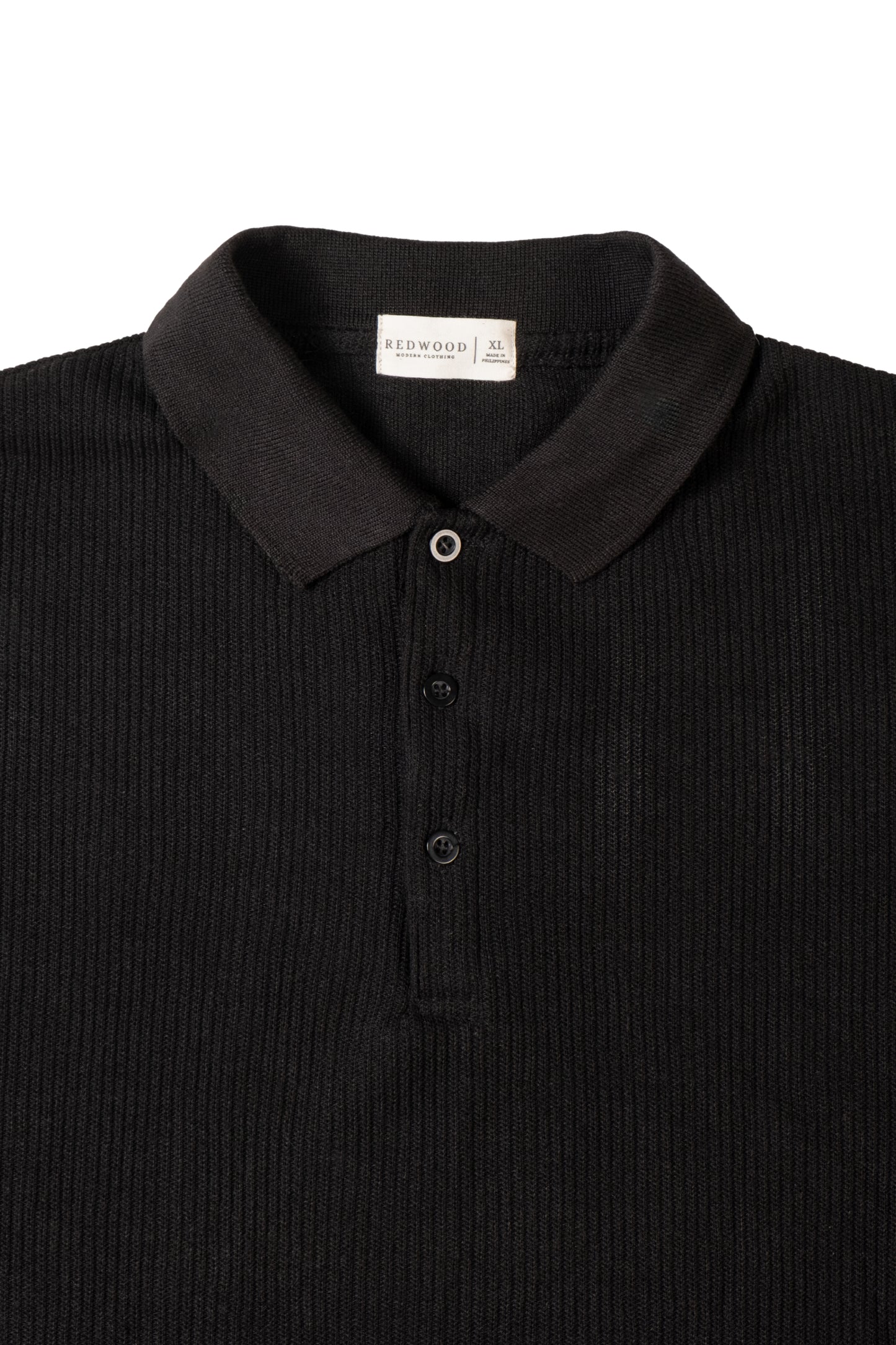 Slim-Fit Knitted Polo Shirt - Black