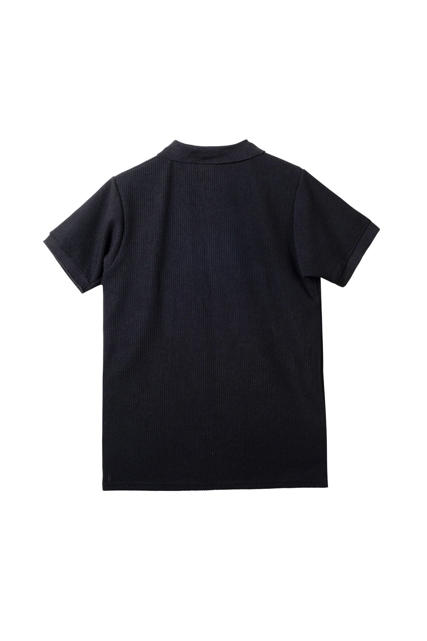 Slim-Fit Knitted Polo Shirt - Black