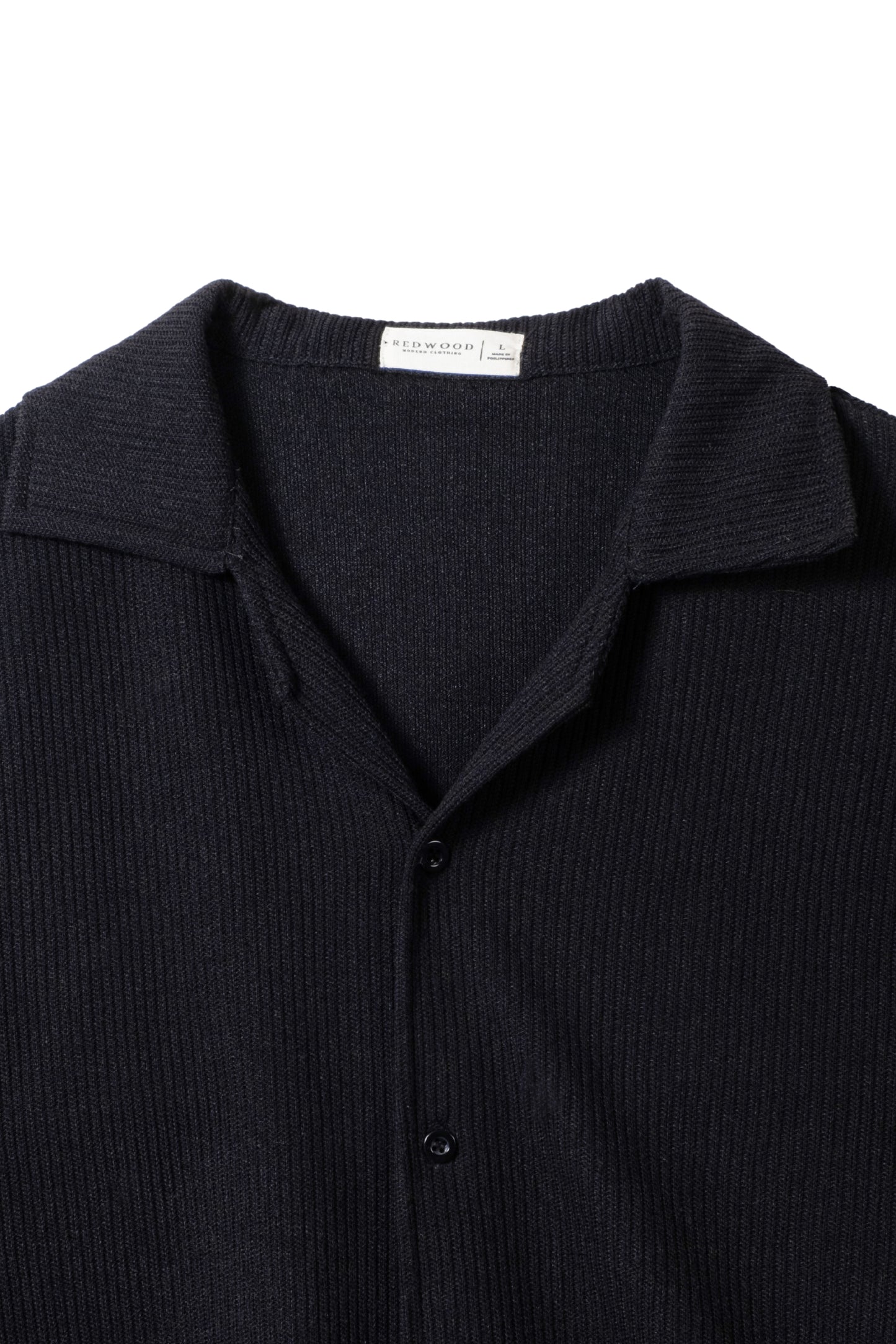 Cropped Knitted Shirt - Black