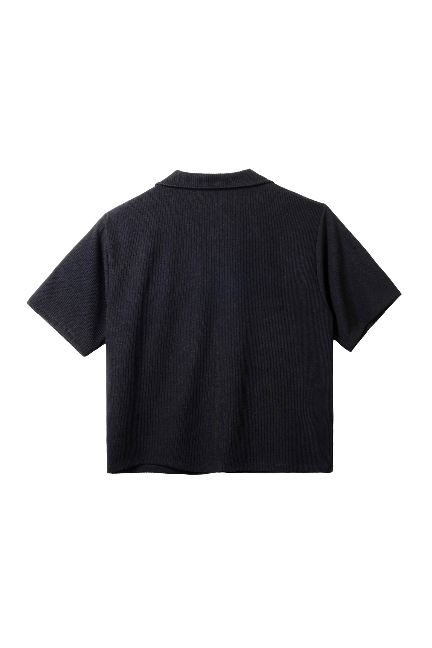 Cropped Knitted Shirt - Black