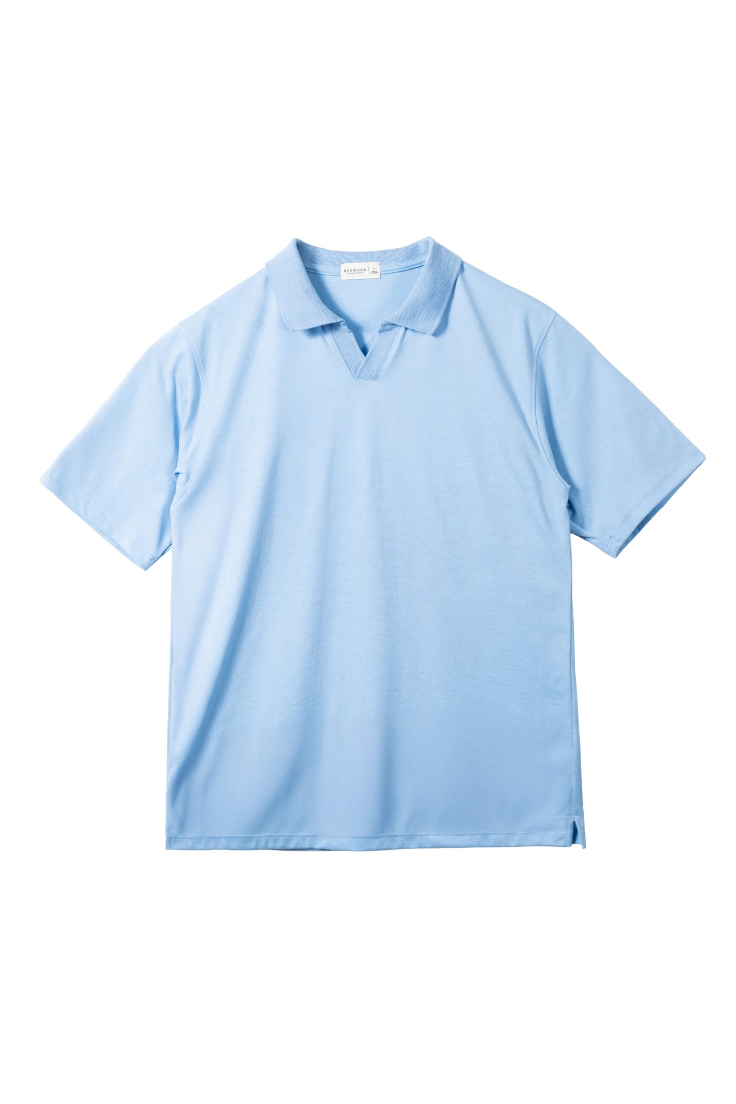 Relaxed V-Neck Polo Shirt - Powder Blue