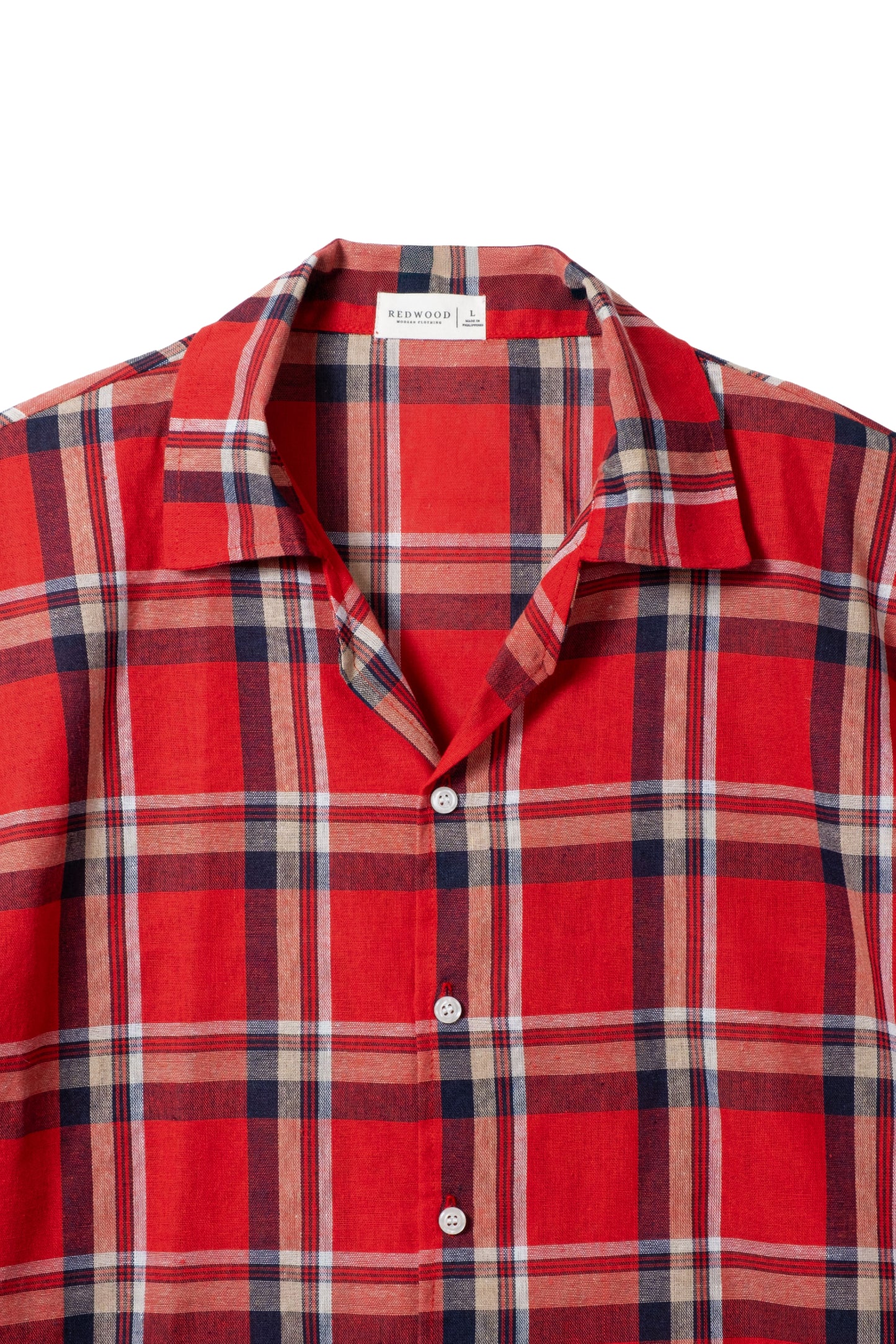 Vintage Boxy Cropped Shirt - Crimson Red