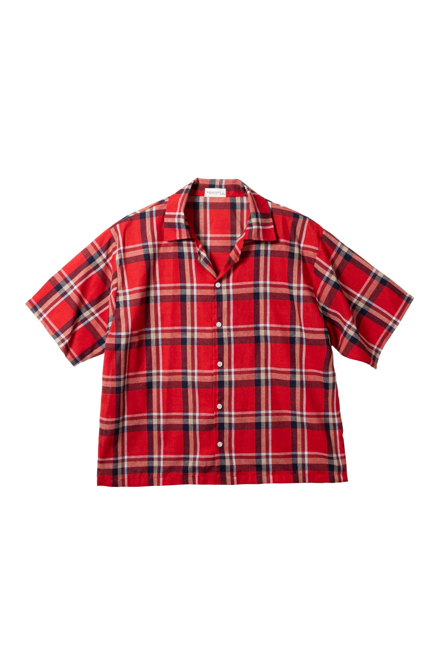Vintage Boxy Cropped Shirt - Crimson Red