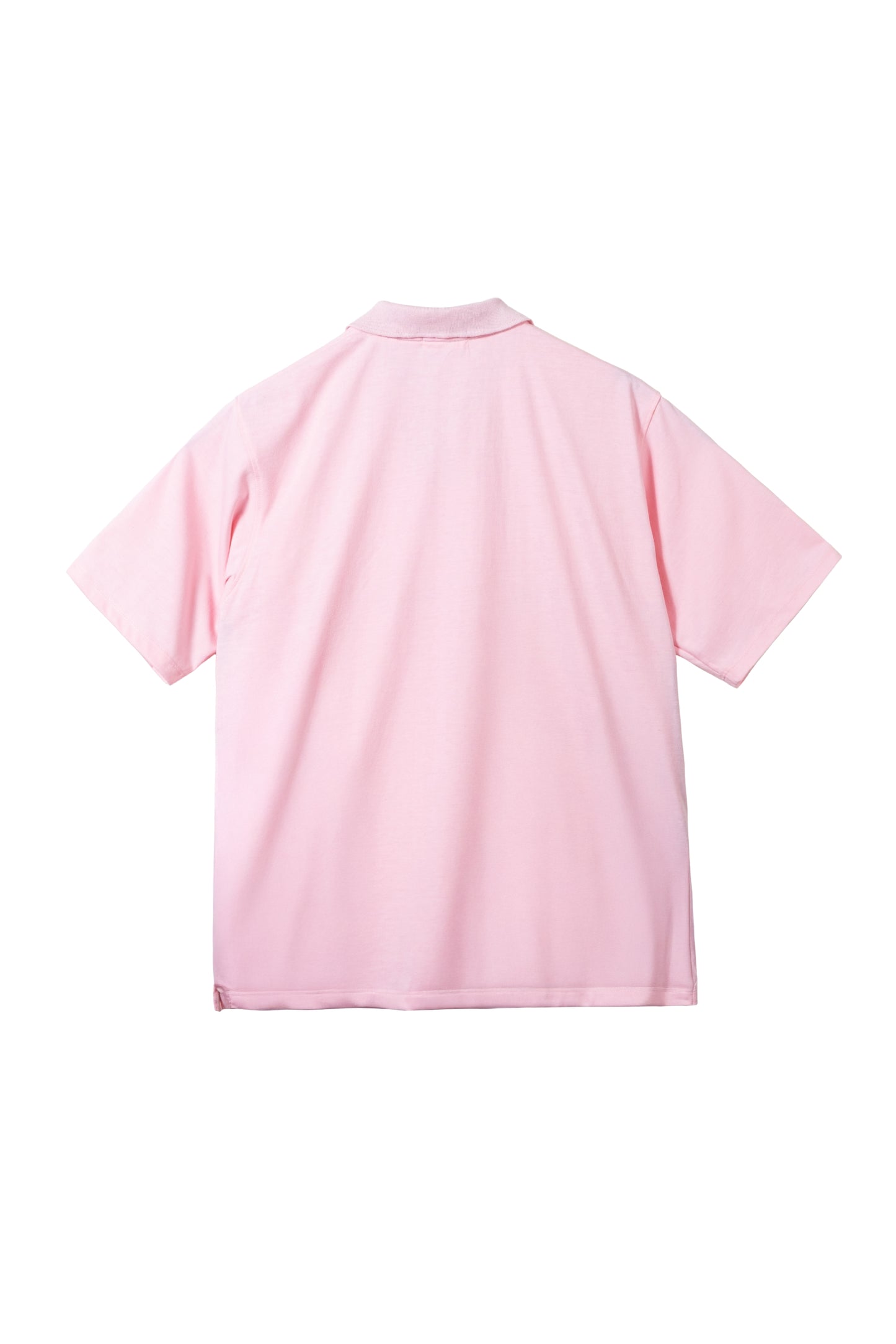 Relaxed V-Neck Polo Shirt - Light Pink
