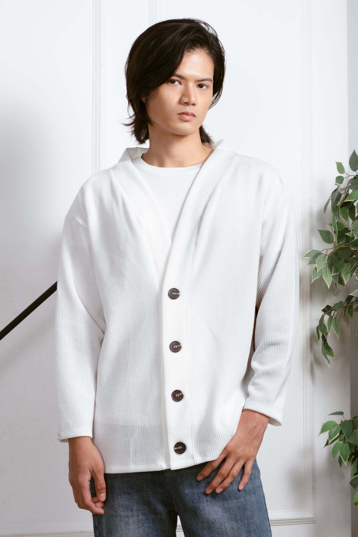 Knitted Cardigan - White