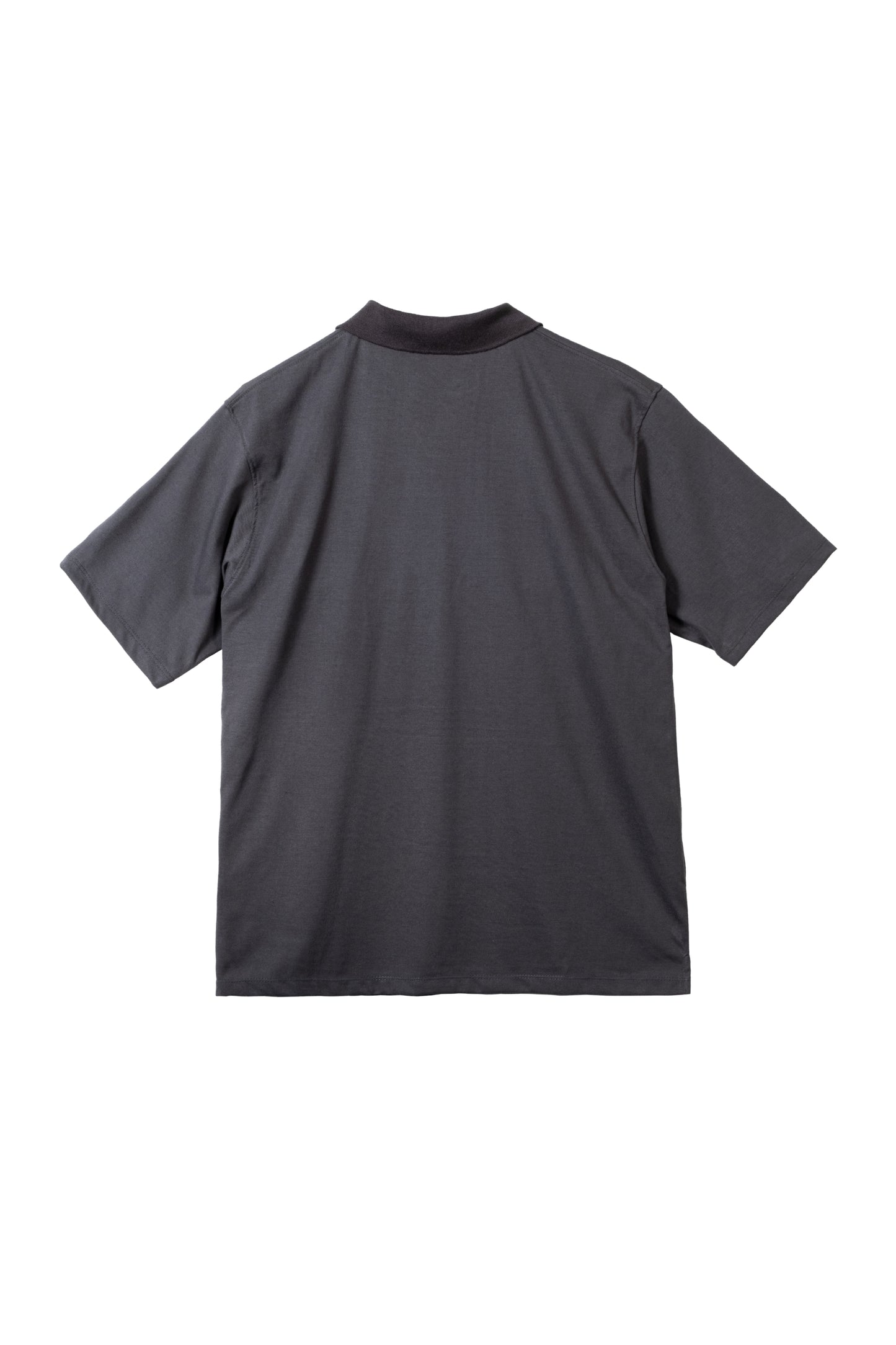 Relaxed V-Neck Polo Shirt - Dark Gray