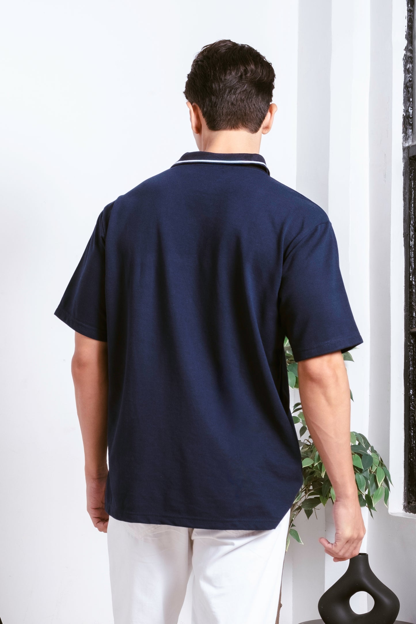 Oxford Knit Polo Shirt - Dark Navy