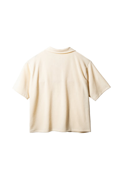Cropped Knitted Shirt - Tuscan Cream