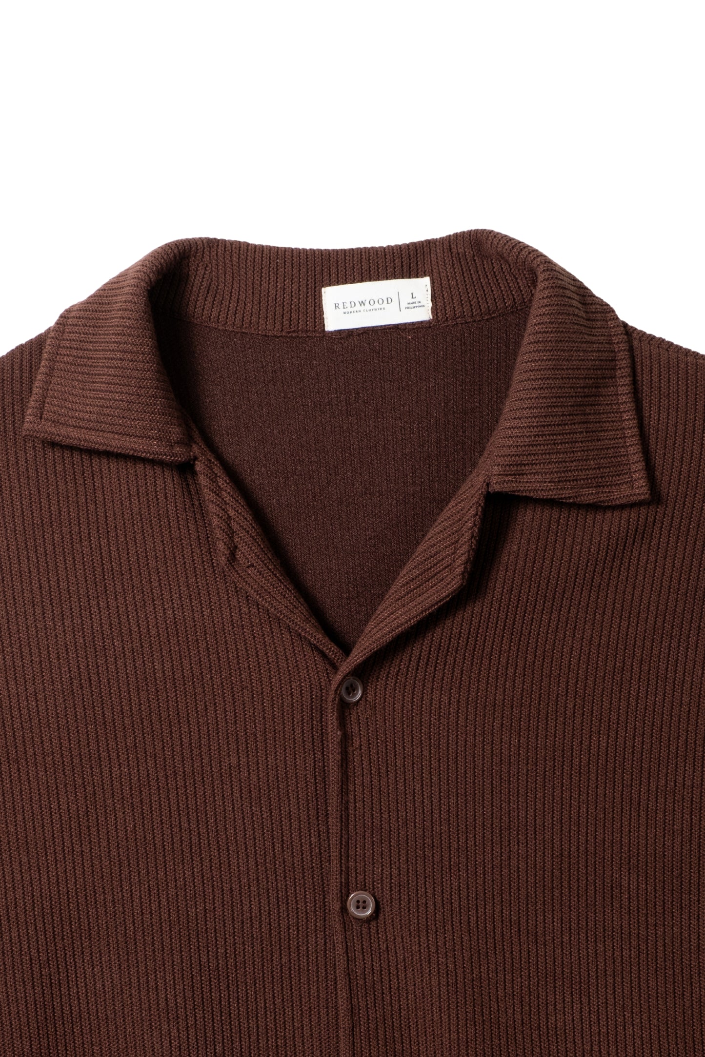 Cropped Knitted Shirt - Cedar Brown