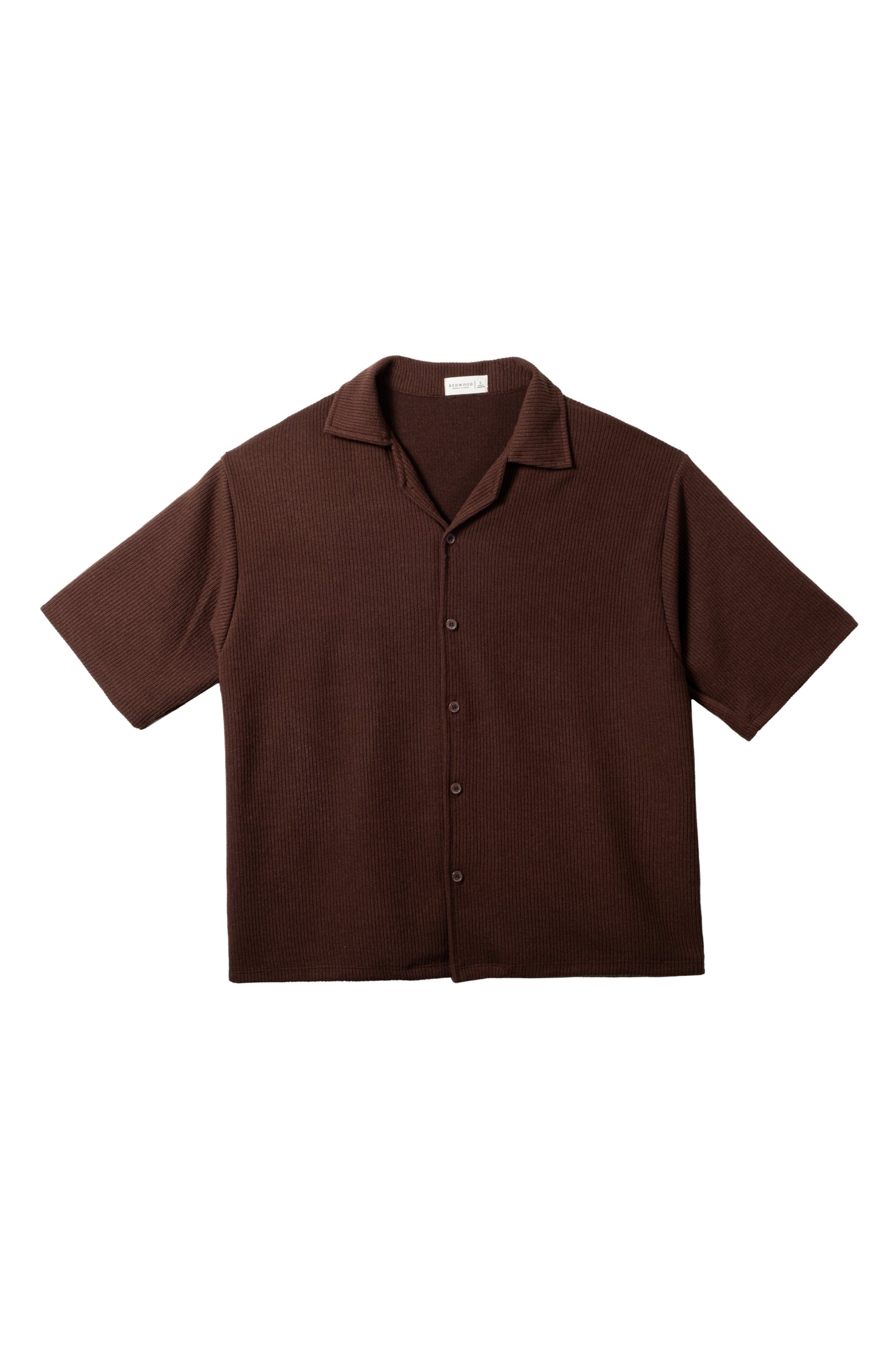 Cropped Knitted Shirt - Cedar Brown