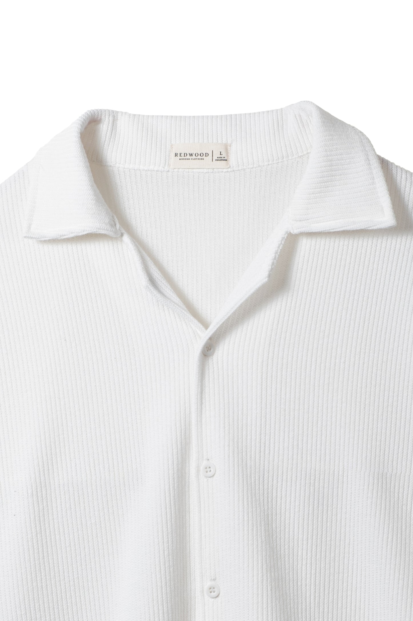 Cropped Knitted Shirt - Classic White
