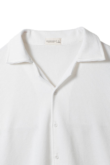 Cropped Knitted Shirt - Classic White