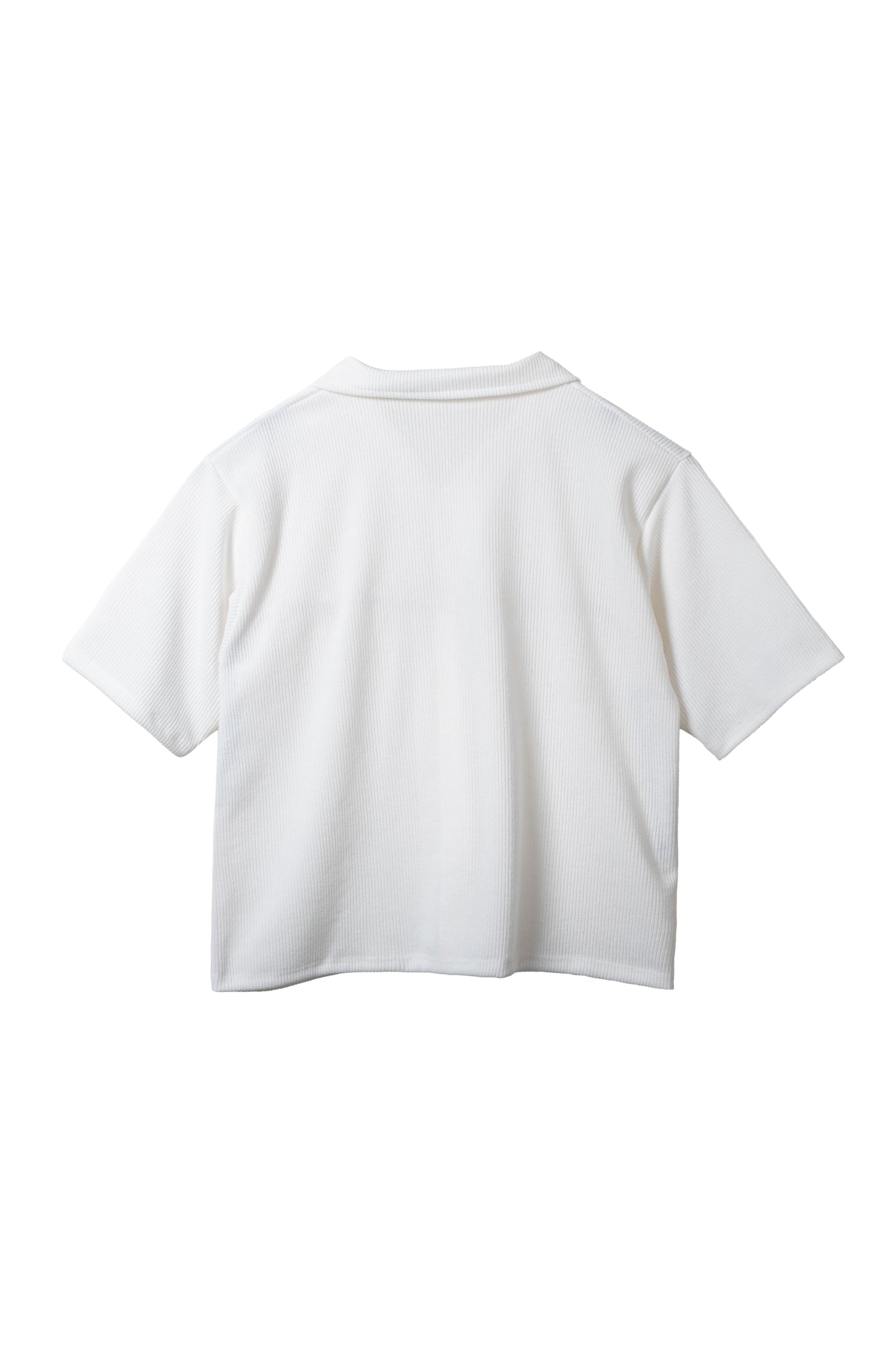 Cropped Knitted Shirt - Classic White