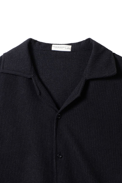 Cropped Knitted Shirt - Black