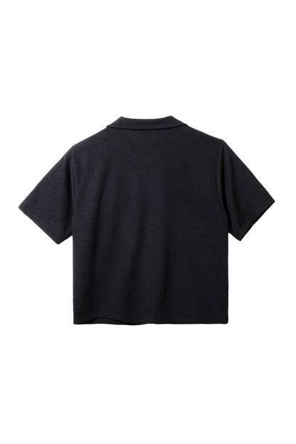 Cropped Knitted Shirt - Black