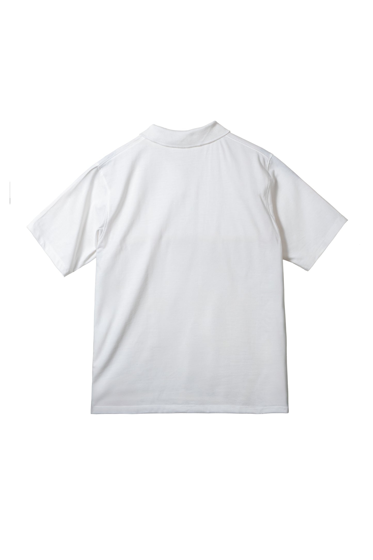 Cotton V-Neck Polo Shirt - White
