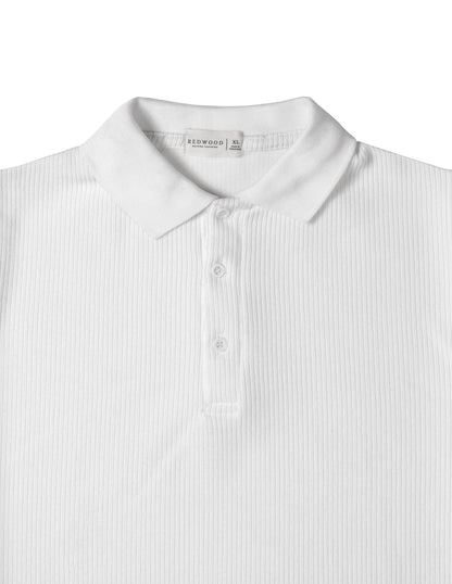 Slim-Fit Knitted Polo Shirt - Classic White [SKP08]