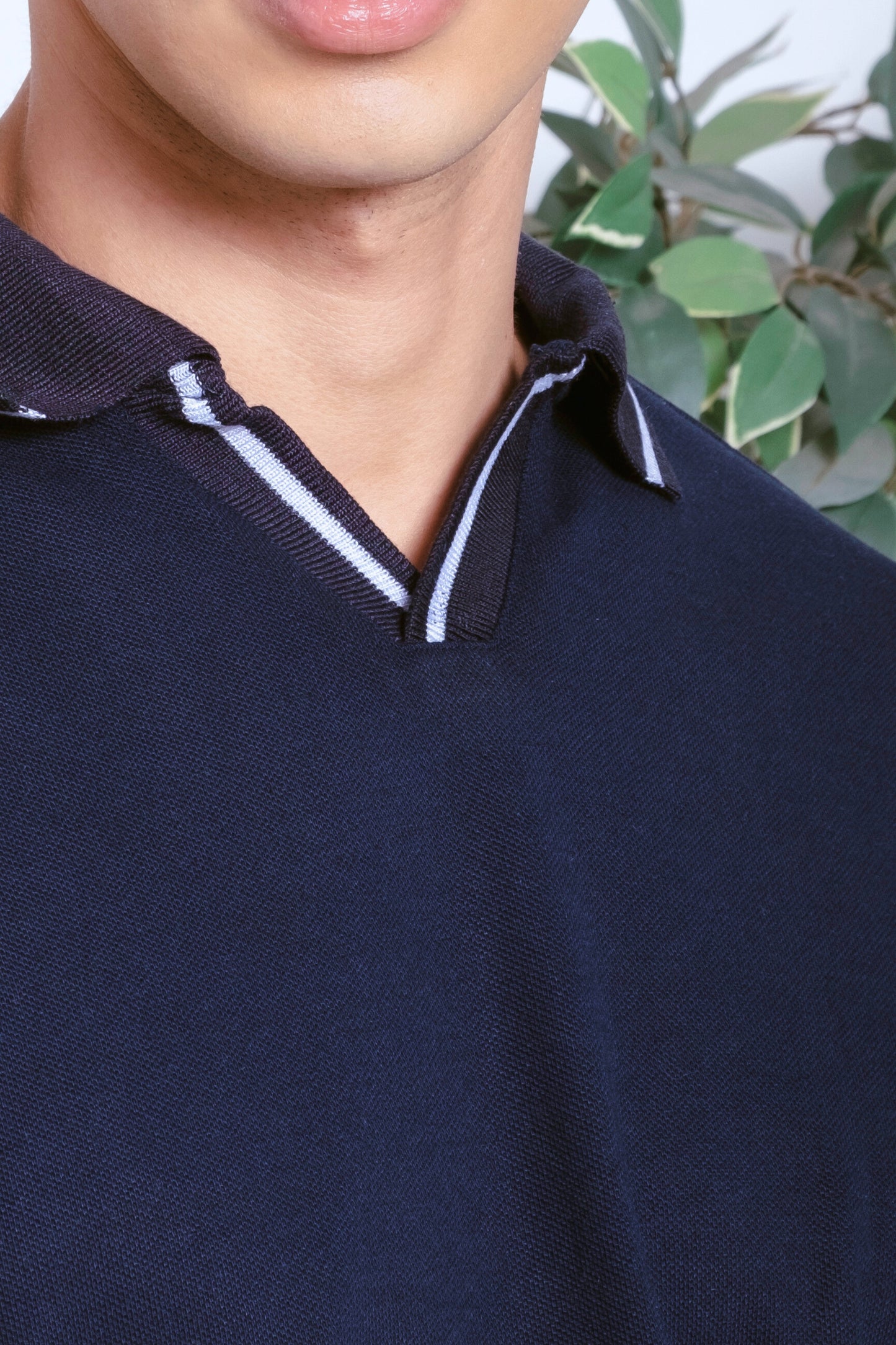 Oxford Knit Polo Shirt - Dark Navy
